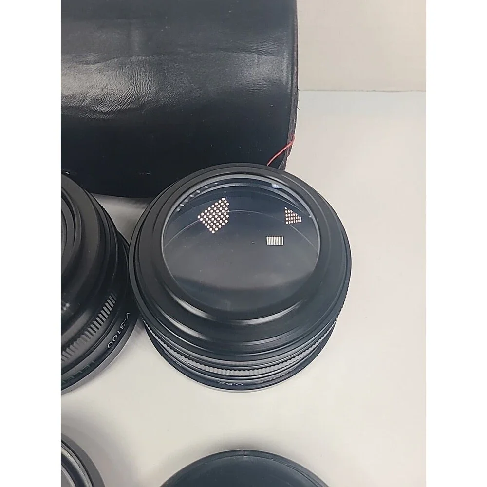 Set of 2 Ambico Video V-3100 Telephoto 1.5X & Wide Angle 0.5X Lenses W/case